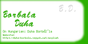 borbala duha business card